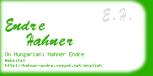 endre hahner business card